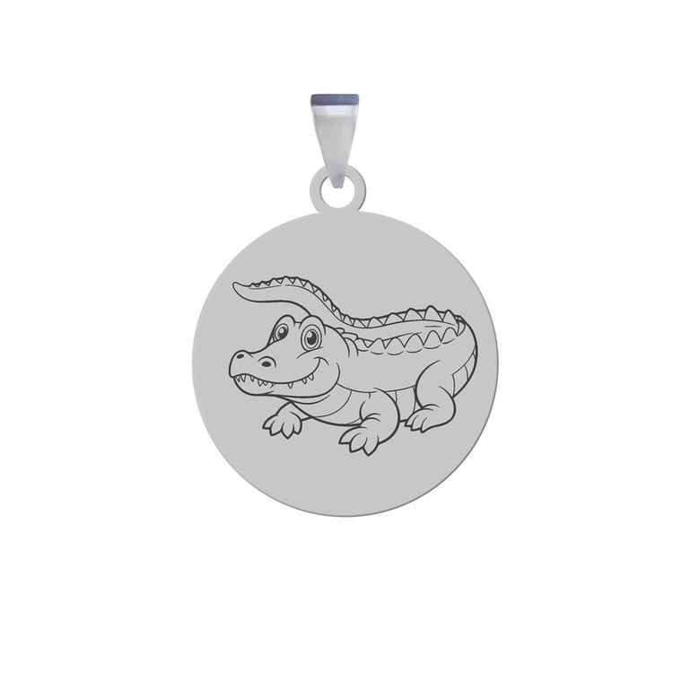 آویز گردنبند و مردانه مدل تمساح نقره ایی رنگ ثابت