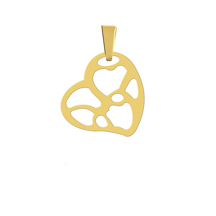 آویز گردنبند مدل قلب نقره ایی رنگ ثابت