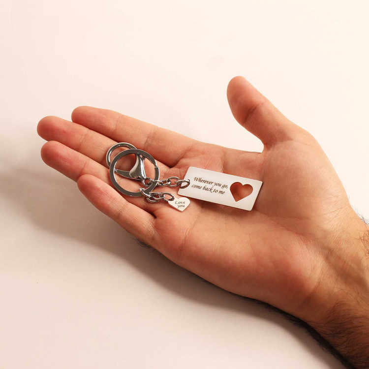 جاکلیدی مدل wherever you go و قلب نقره ای رنگ ثابت