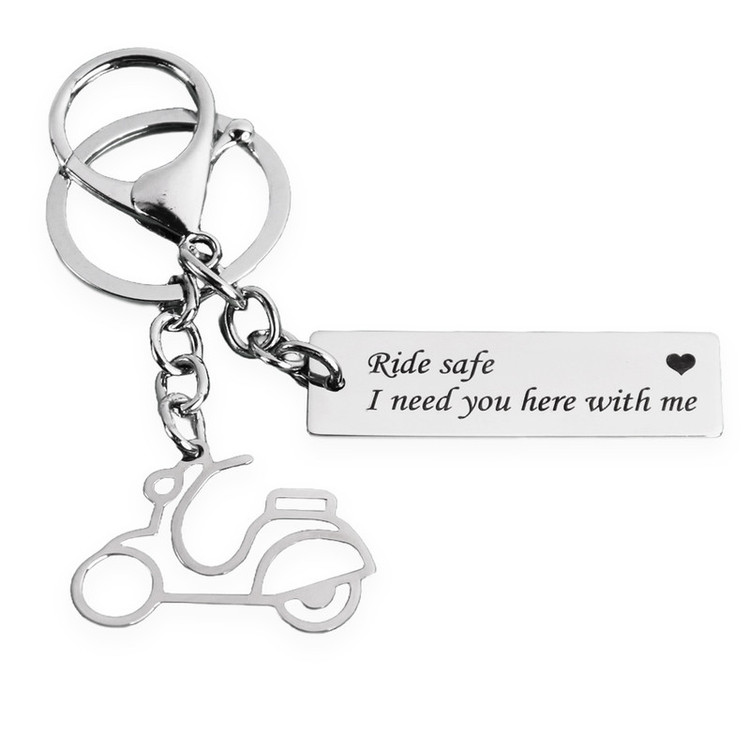 جاکلیدی مدل Ride safe نقره ای رنگ ثابت