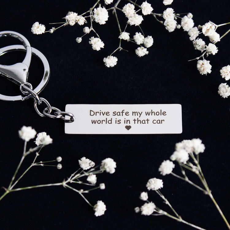 جاکلیدی مدل Drive Safe نقره ای رنگ ثابت کد 5 نقره ای رنگ ثابت