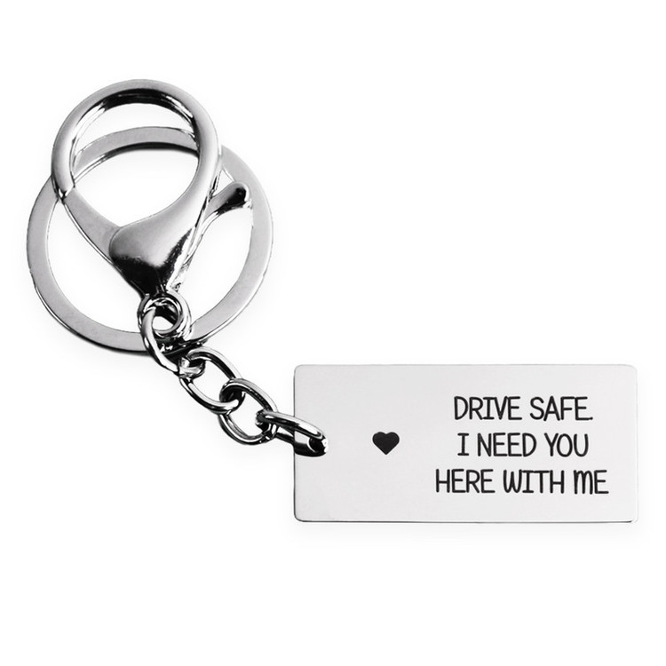 جاکلیدی مدل Drive Safe نقره ای رنگ ثابت کد 6 نقره ای رنگ ثابت