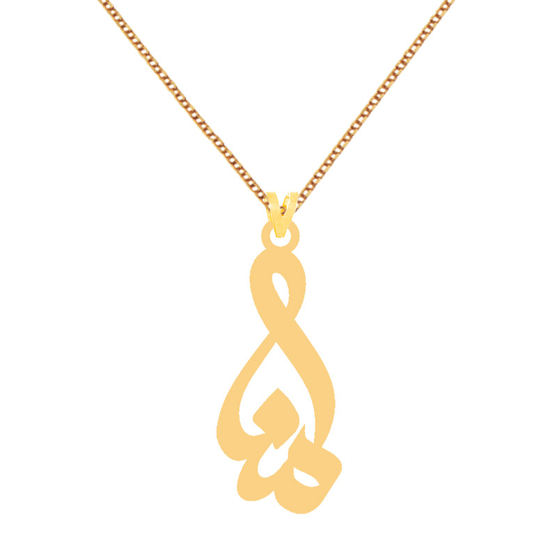 گردنبند طرح منا رنگ نقره ایی (استیل رنگ ثابت) Kr7809