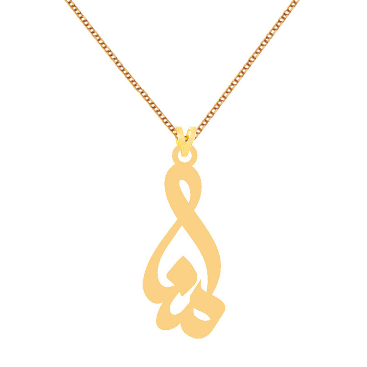 گردنبند طرح منا رنگ نقره ایی (استیل رنگ ثابت) Kr7809