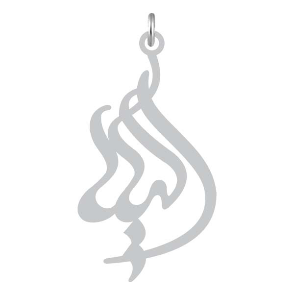آویز گردنبند  طرح الیکا رنگ نقره ایی (استیل رنگ ثابت) Kn2-1186