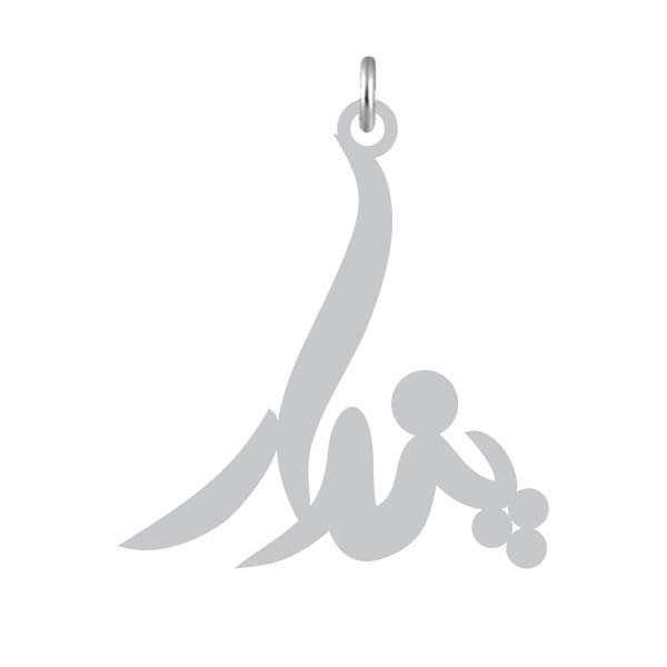 آویز گردنبند  طرح پندار رنگ نقره ایی (استیل رنگ ثابت) Kn2-1094
