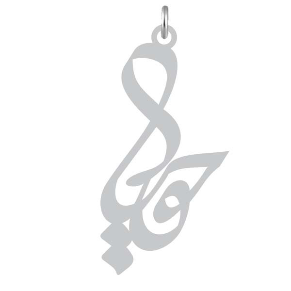 آویز گردنبند  طرح حوریا رنگ نقره ایی (استیل رنگ ثابت) Kn2-1005