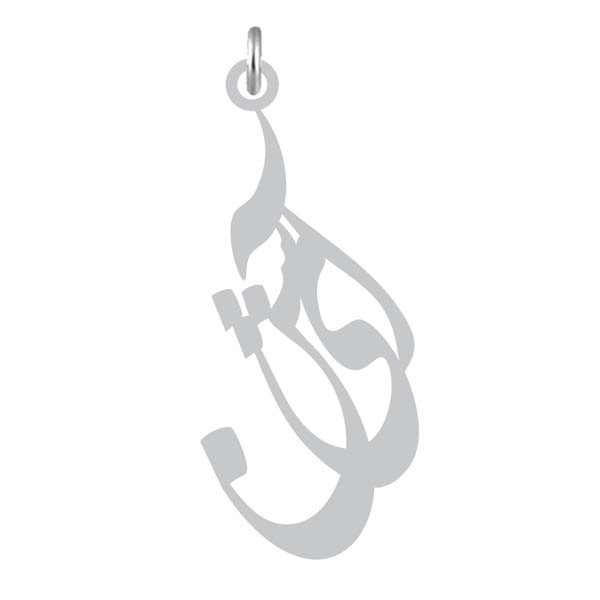 آویز گردنبند  طرح آی شن رنگ نقره ایی (استیل رنگ ثابت) Kn2-1176