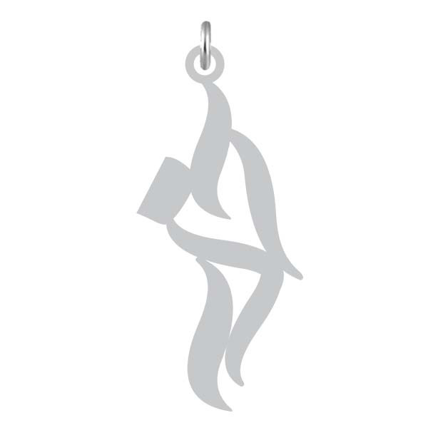 آویز گردنبند  طرح آذر رنگ نقره ایی (استیل رنگ ثابت) Kn2-1191