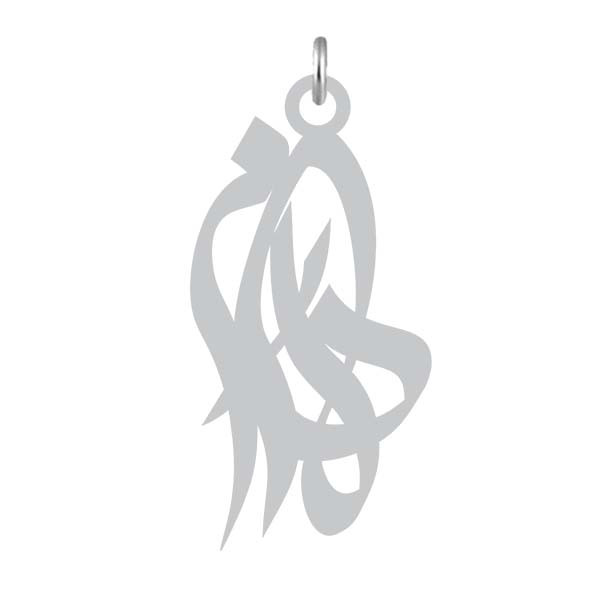 آویز گردنبند  طرح دلارام رنگ نقره ایی (استیل رنگ ثابت) Kn2-979