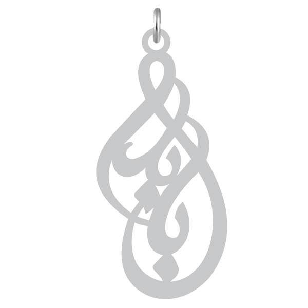 آویز گردنبند  طرح بابک رنگ نقره ایی (استیل رنگ ثابت) Kn2-1125