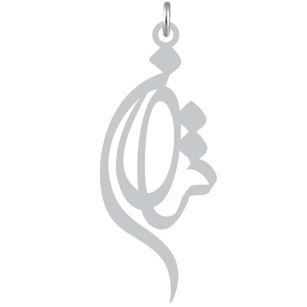 آویز گردنبند  طرح ترلان رنگ نقره ایی (استیل رنگ ثابت) Kn2-1058