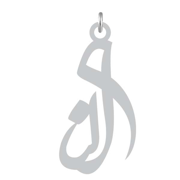 آویز گردنبند  طرح النا رنگ نقره ایی (استیل رنگ ثابت) Kn2-1152