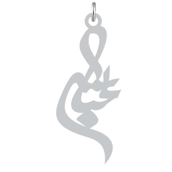 آویز گردنبند  طرح عباس رنگ نقره ایی (استیل رنگ ثابت) Kn2-756