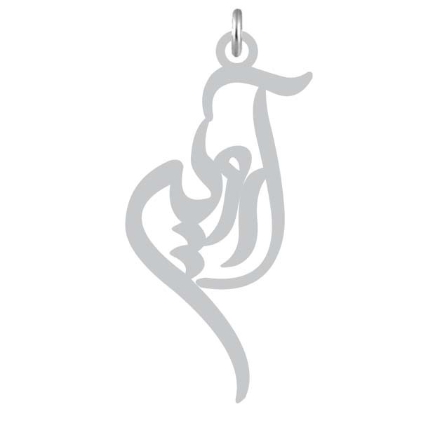 آویز گردنبند  طرح آروین رنگ نقره ایی (استیل رنگ ثابت) Kn2-1133