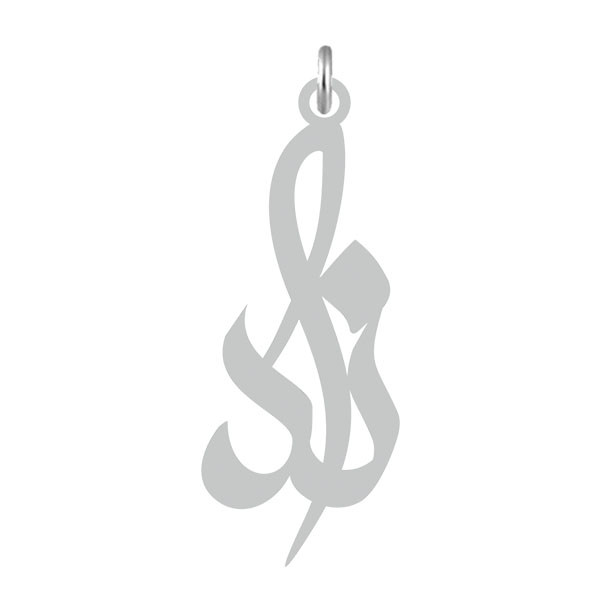 آویز گردنبند  طرح ندا رنگ نقره ایی (استیل رنگ ثابت) Kn2-553