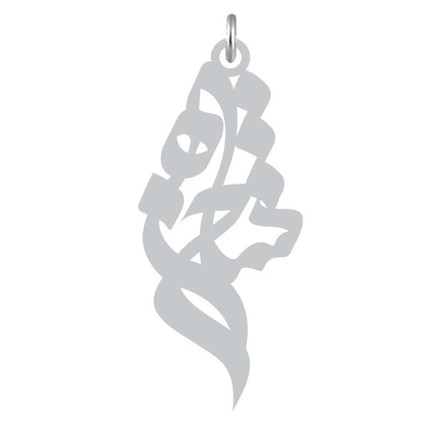 آویز گردنبند  طرح شاهرخ رنگ نقره ایی (استیل رنگ ثابت) Kn2-801