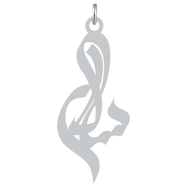 آویز گردنبند  طرح سالار رنگ نقره ایی (استیل رنگ ثابت) Kn2-854