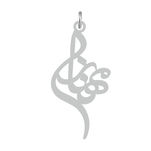 آویز گردنبند  طرح مهناز رنگ نقره ایی (استیل رنگ ثابت) Kn2-658