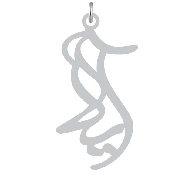 آویز گردنبند  طرح آیلا رنگ نقره ایی (استیل رنگ ثابت) Kn2-1181