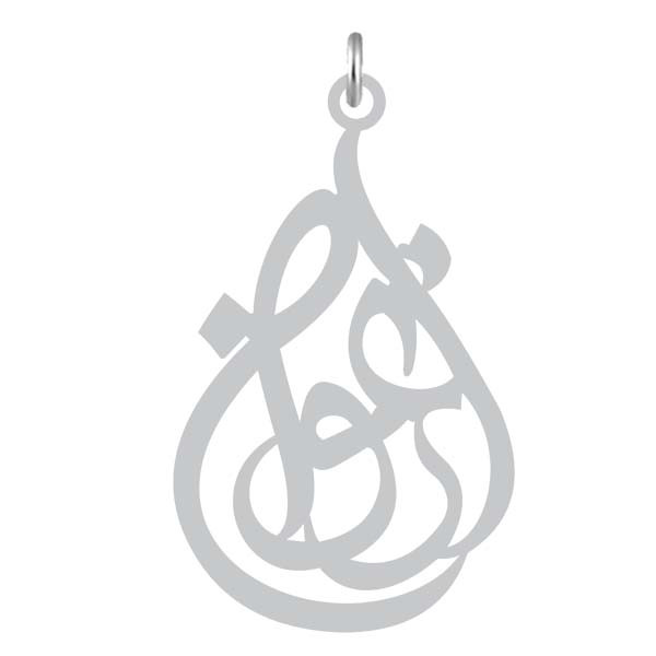 آویز گردنبند  طرح ارغوان رنگ نقره ایی (استیل رنگ ثابت) Kn2-1205