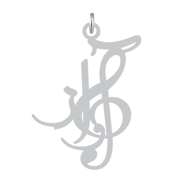 آویز گردنبند  طرح آواز رنگ نقره ایی (استیل رنگ ثابت) Kn2-1184