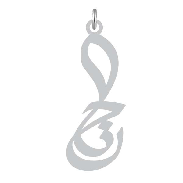 آویز گردنبند  طرح حنا رنگ نقره ایی (استیل رنگ ثابت) Kn2-1043