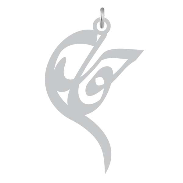 آویز گردنبند  طرح حوری رنگ نقره ایی (استیل رنگ ثابت) Kn2-1004