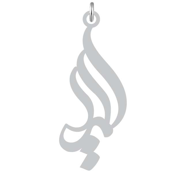 آویز گردنبند  طرح المیرا رنگ نقره ایی (استیل رنگ ثابت) Kn2-1190
